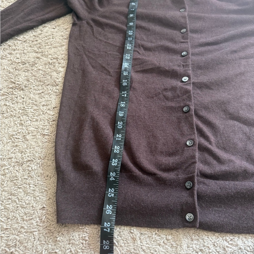 Lands' End Chocolate Brown Knit Cardigan - Picture 6 of 6